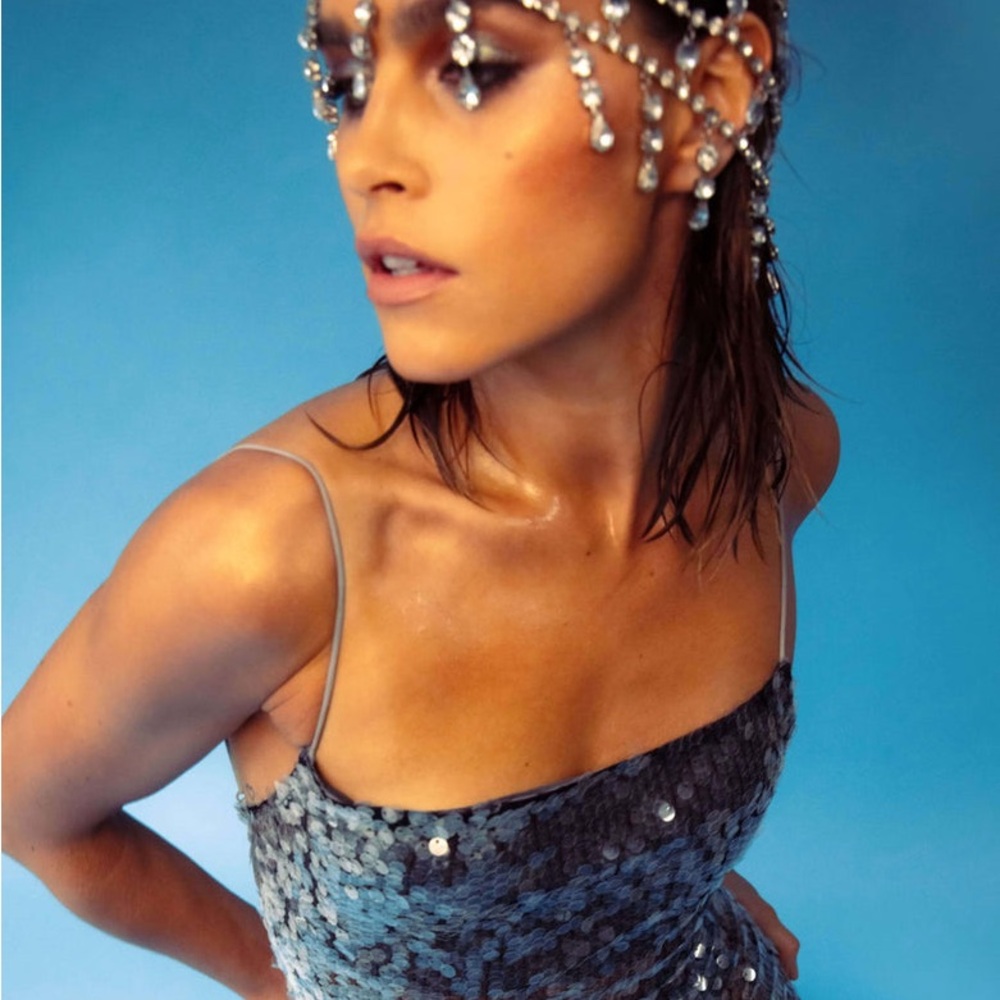 Rat & Boa Metallic Sequin Sheer Dress - Picture 8 of 10